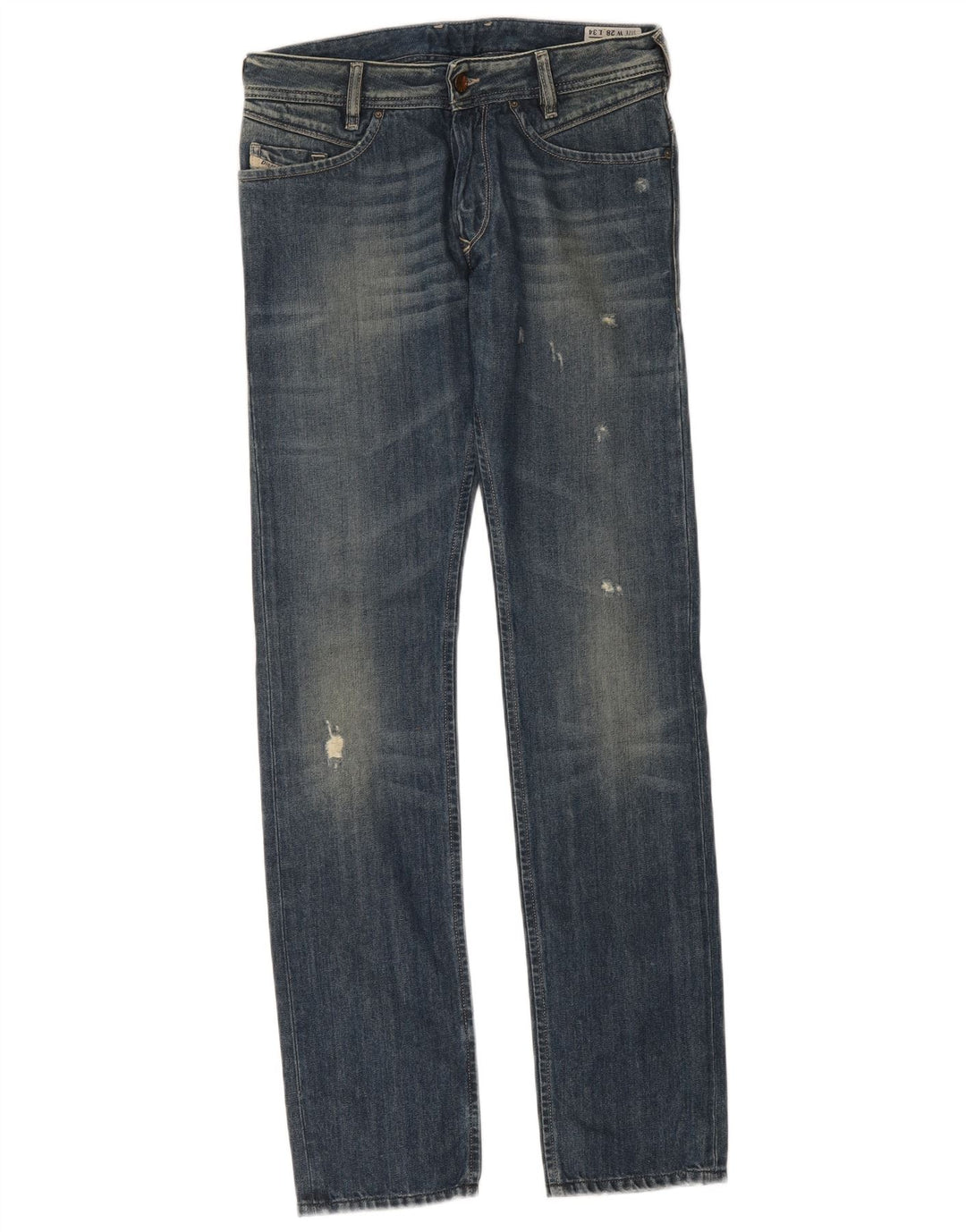 Diesel Herre Poiak Distressed Slim Jeans W28 L34 Blå Bomuld
