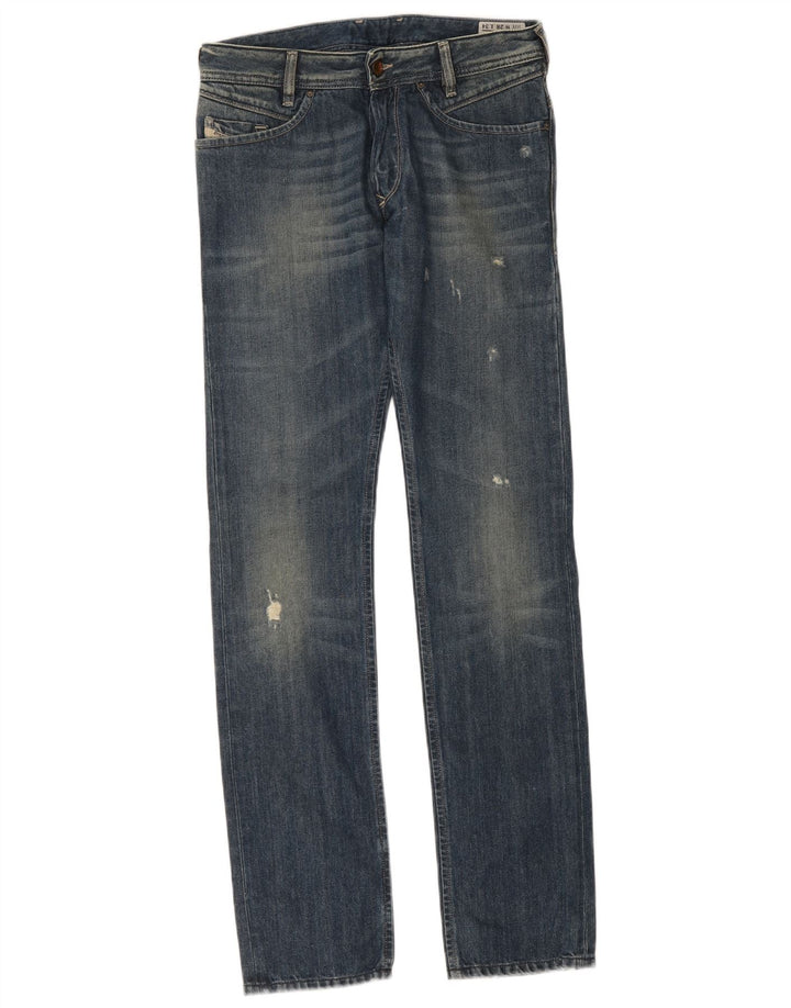 Diesel Herre Poiak Distressed Slim Jeans W28 L34 Blå Bomuld