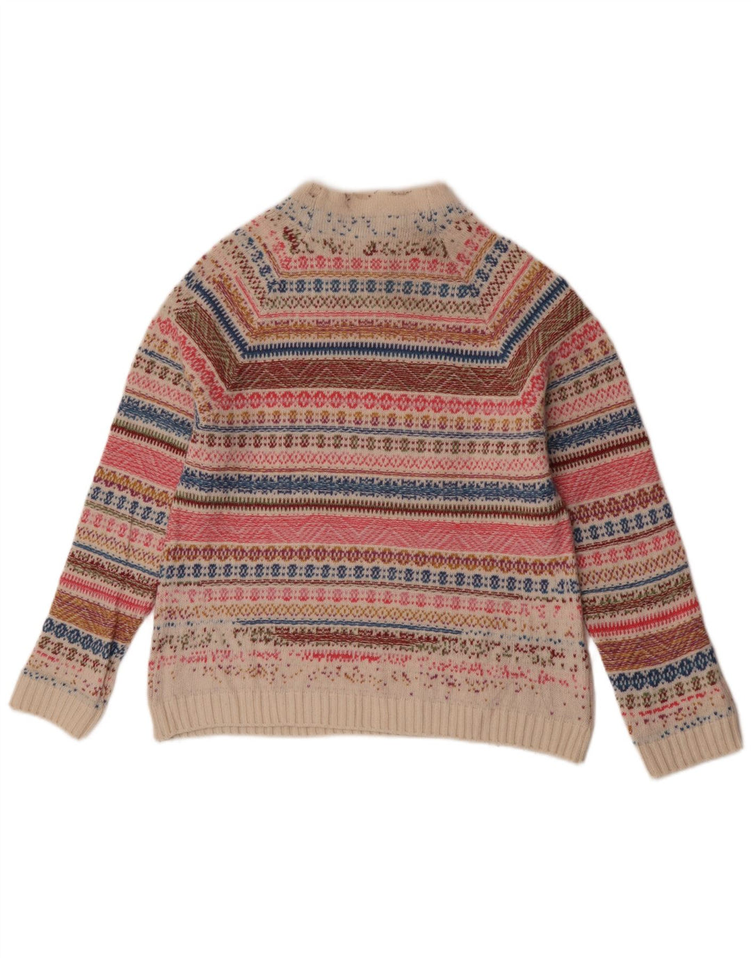 Benetton Dame Turtle Neck Jumper Sweater UK 14 Medium Flerfarvet