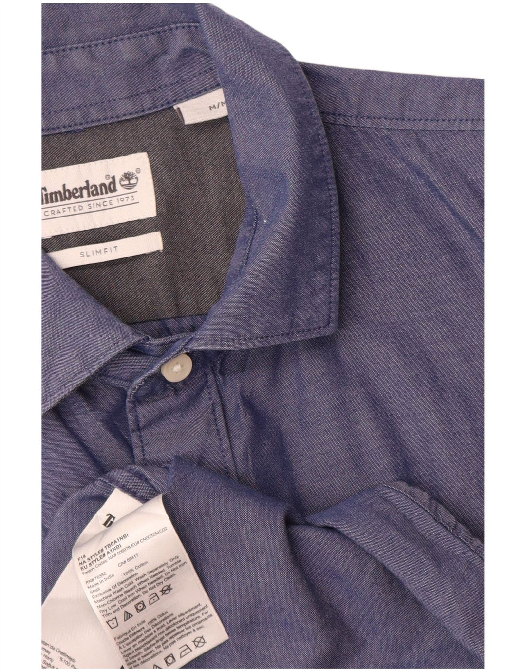 Timberland Herre kortærmet Slim Fit skjorte mellemblå bomuld