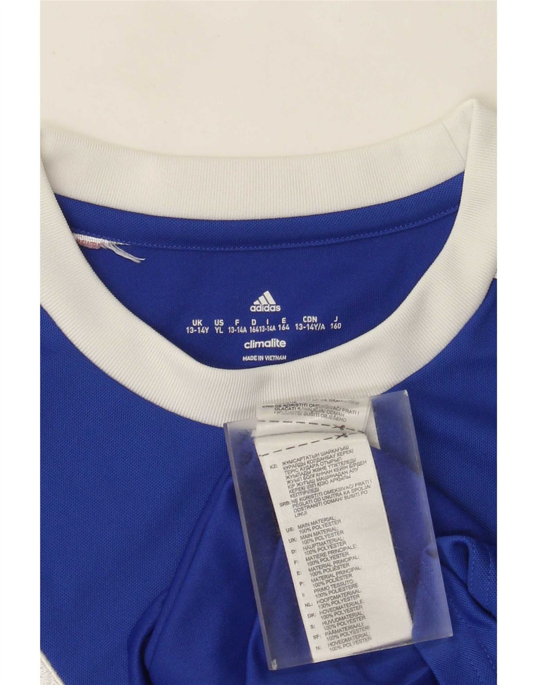 Adidas Boys Climalite T-Shirt Top 13-14 År Blå Polyester