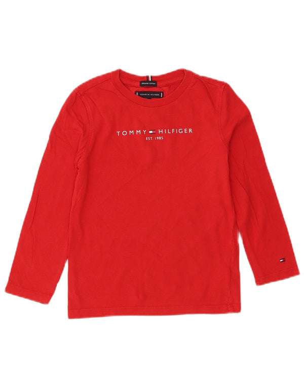 Tommy Hilfiger drenge grafisk top langærmet 5-6 år rød bomuld