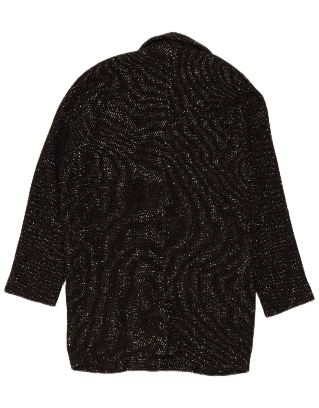 Zara Dame Oversized Dobbeltradet Frakke UK 6 XS Sort Polyester