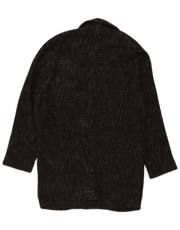 Zara Dame Oversized Dobbeltradet Frakke UK 6 XS Sort Polyester