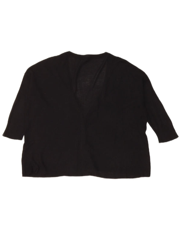 Zara Dame 1/2 ærme oversized Bolero Jumper UK 10 Lille Sort