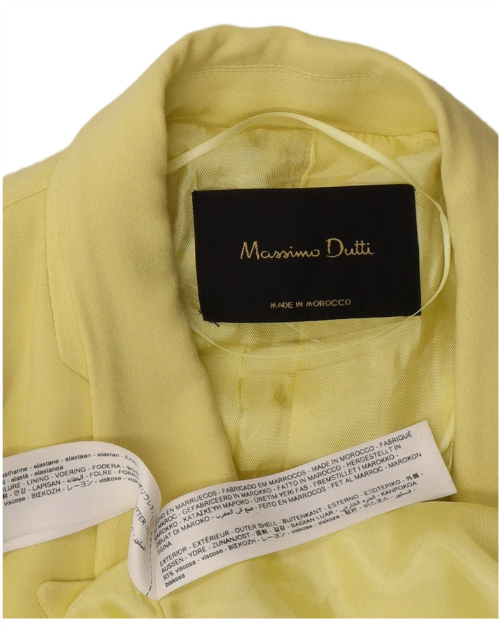 Massimo Dutti Dame Overfrakke EU 42 Stor Gul Viscose