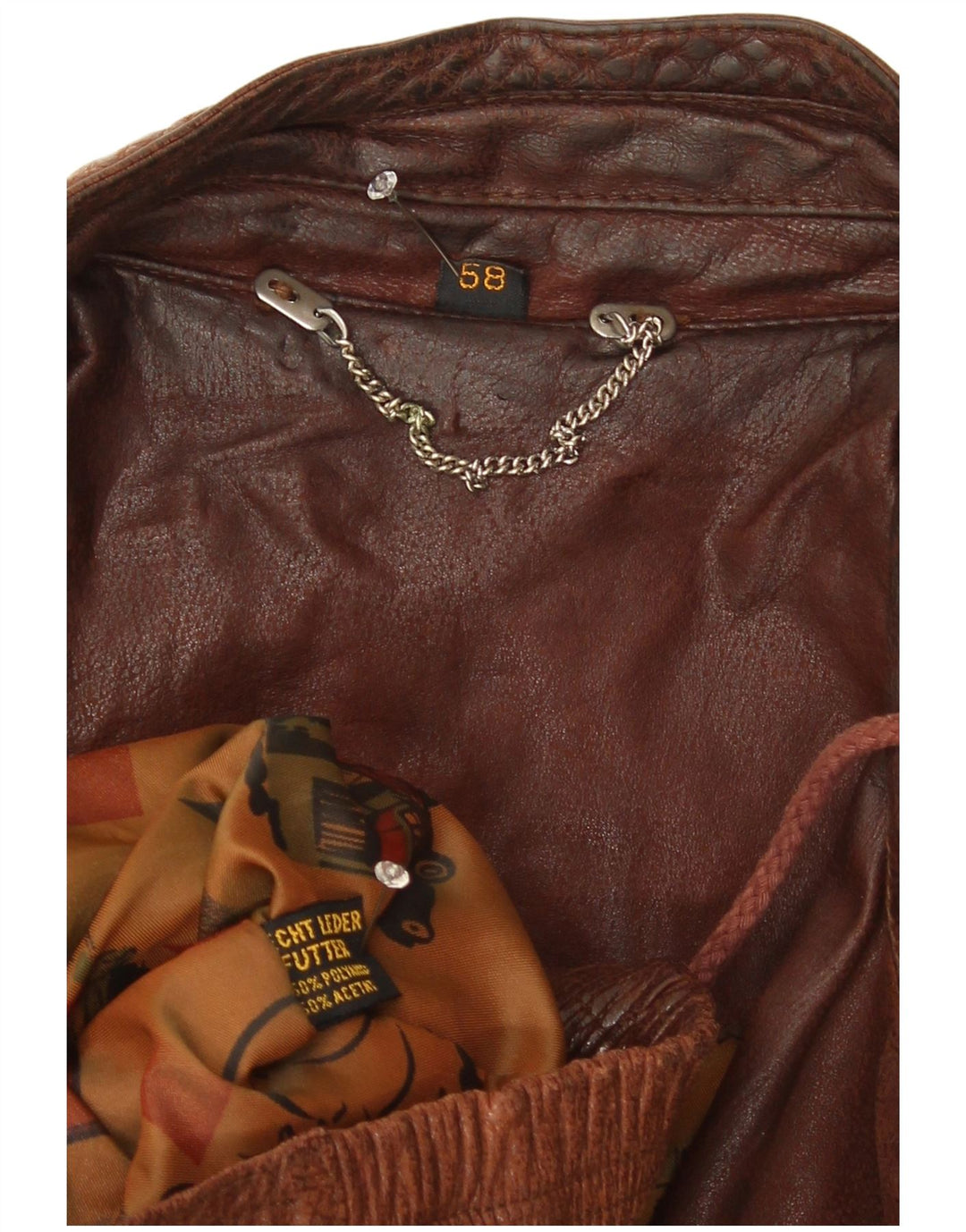 Vintage Bomber læderjakke til mænd IT 58 4XL brunt læder