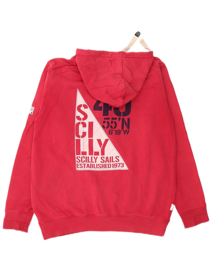 VINTAGE Grafisk hættetrøje til mænd Medium rød bomuld