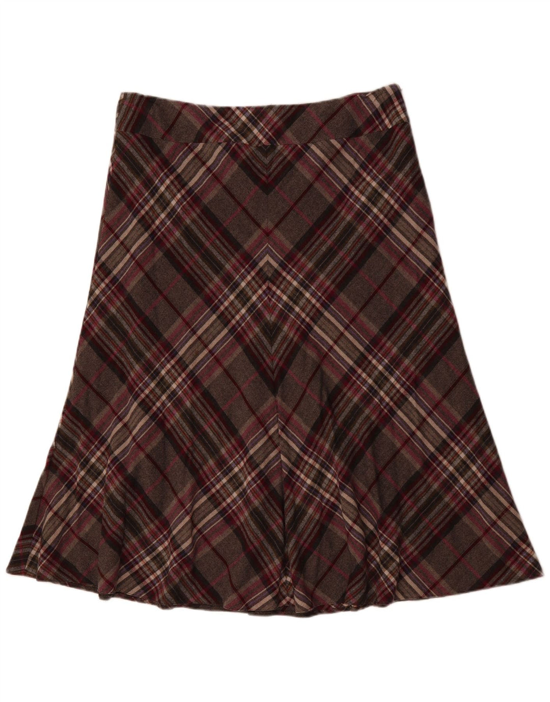 VIYELLA A-line nederdel til kvinder UK 16 Large W36 Grey Check Wool