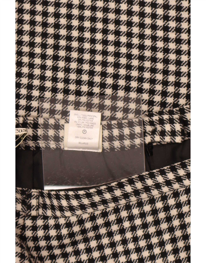 Eastex Dame Midi Nederdel UK 14 Medium W30 Sort Houndstooth Uld