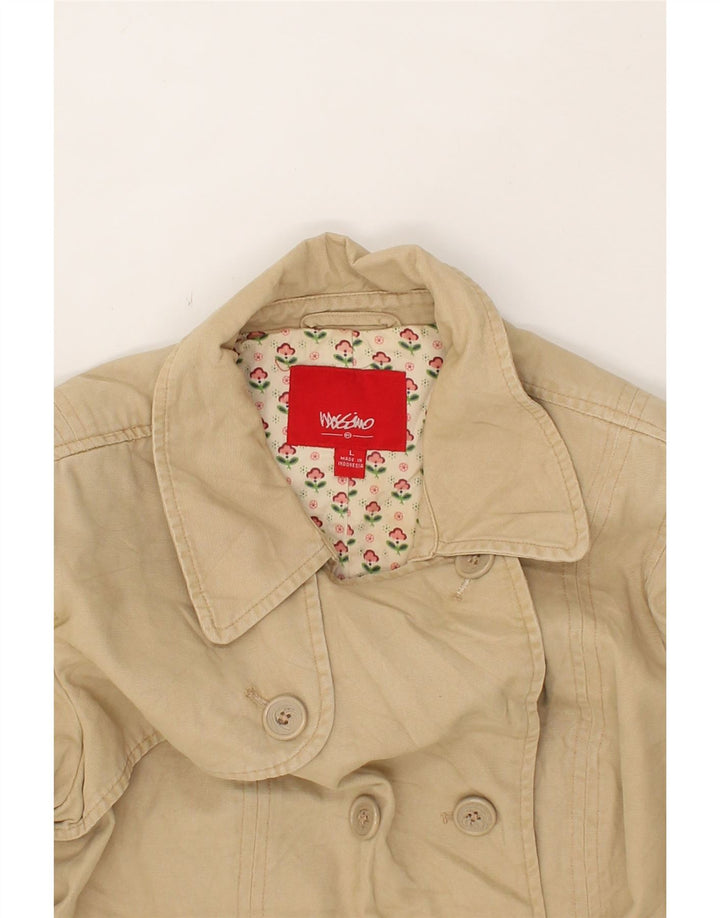 MOSSIMO Womens Double Breasted Coat UK 14 Large Beige Vintage Mossimo and Second-Hand Mossimo from Messina Hembry 