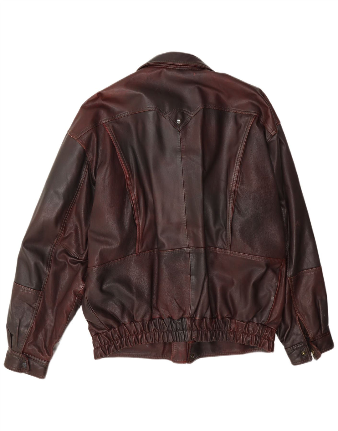 Vintage Herre Læderjakke IT 50 Large Burgundy