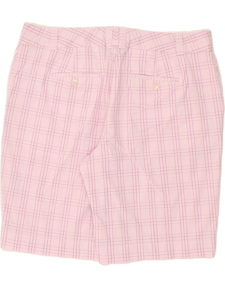 IZOD Womens Chino Shorts US 12 Large W34  Pink Check Cotton Vintage Izod and Second-Hand Izod from Messina Hembry 