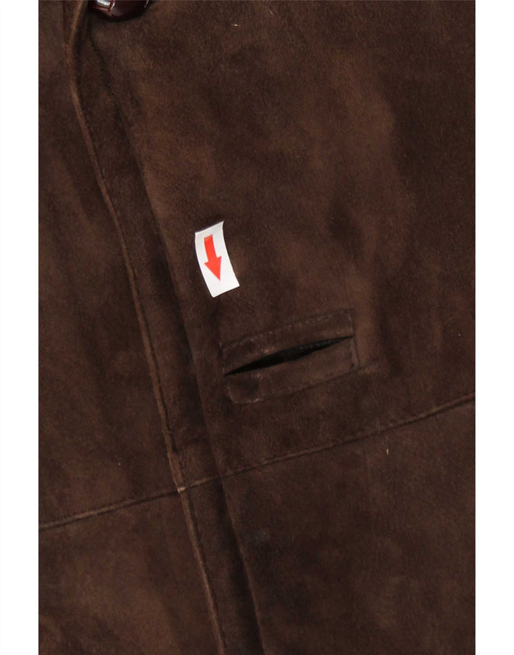 Vintage Herre Shearling Overfrakke UK 38 Medium Brown Ruskind