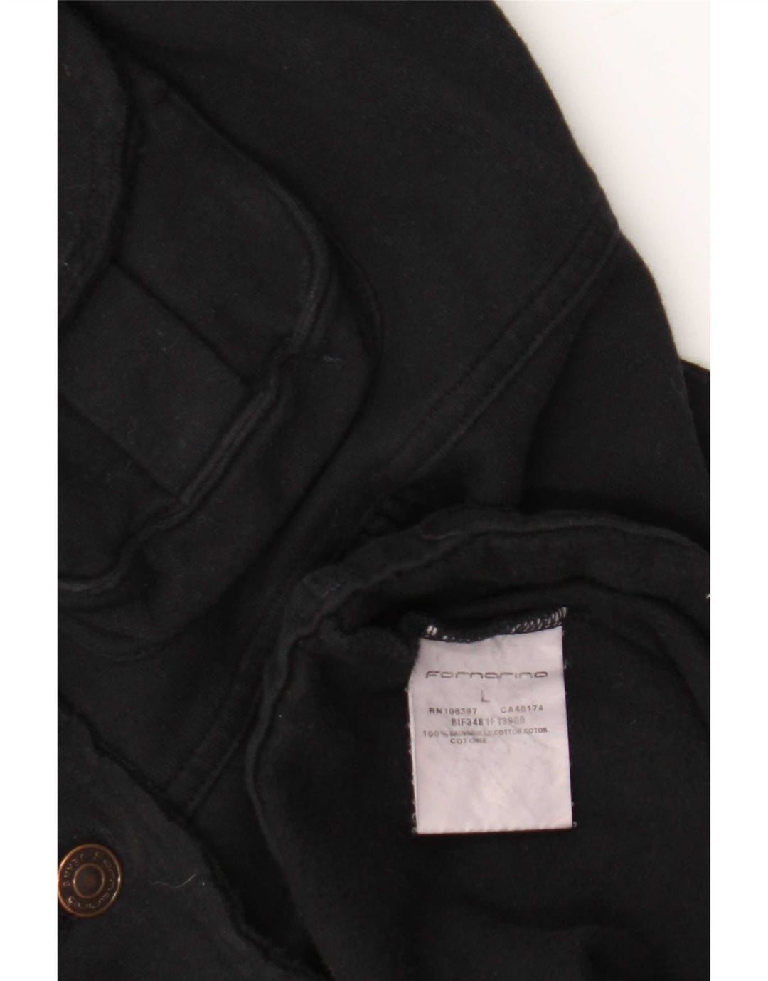 Fornarina Dame Windbreaker Coat UK 16 Large Black Bomuld