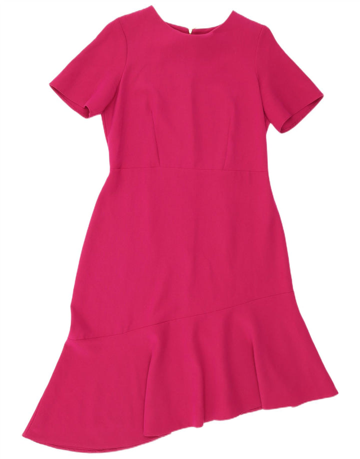 SKÆB Dame Asymmetrisk Asymmetrisk Kjole UK 16 Large Pink Polyester