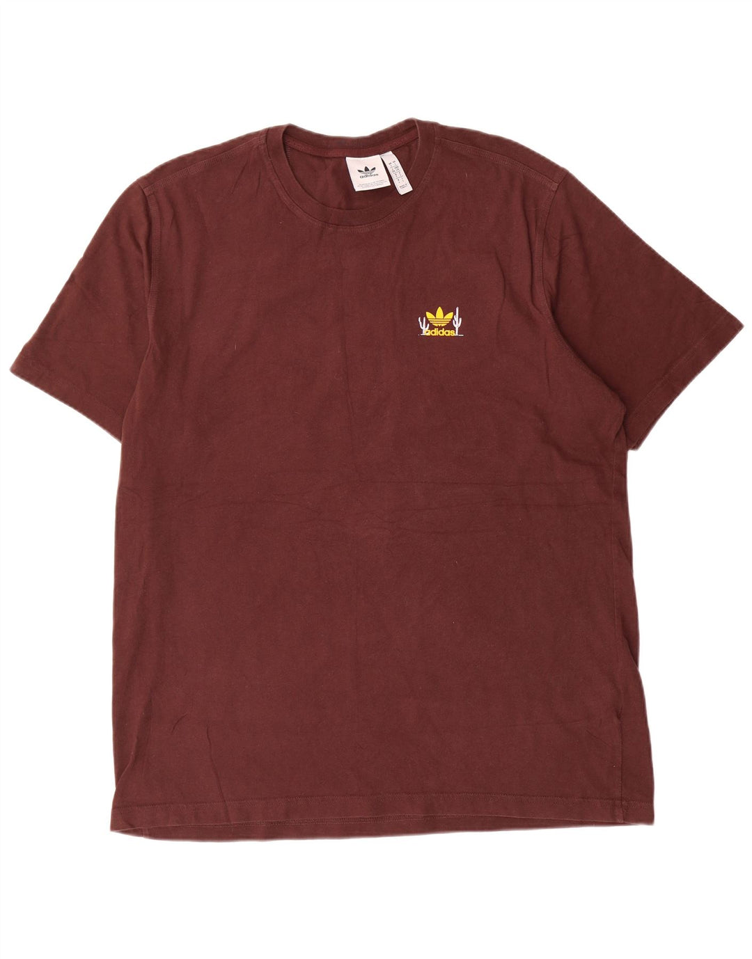 Adidas Grafisk T-shirt top til mænd, stor brun bomuld