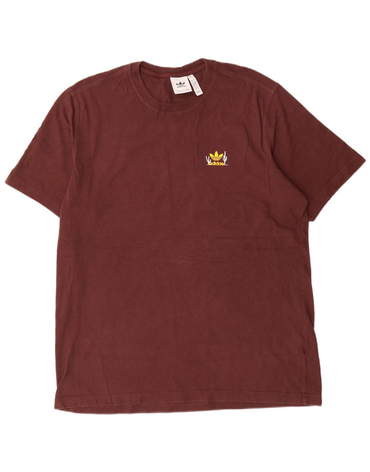 Adidas Grafisk T-shirt top til mænd, stor brun bomuld
