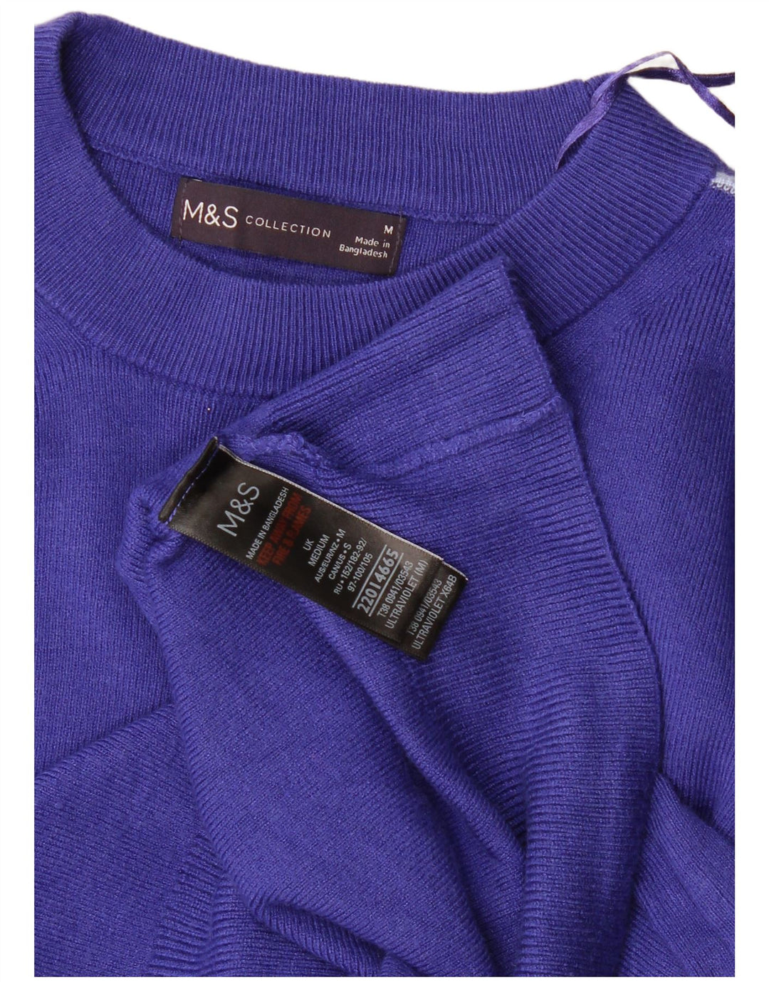 Marks & Spencer Dame sweater med rund hals DK 14 Medium Blue Viscose