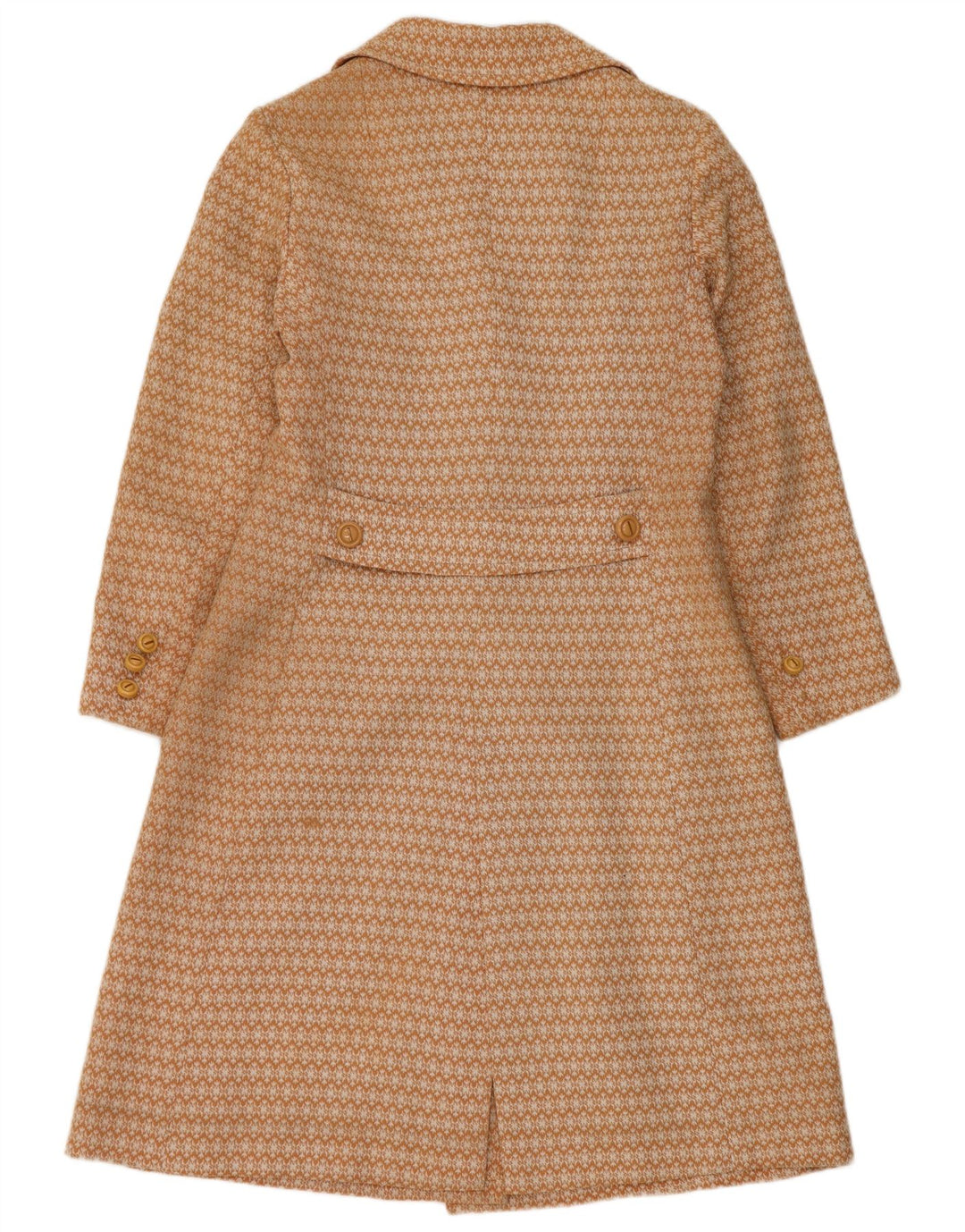 Vintage overfrakke til kvinder UK 10 Lille Beige Geometrisk