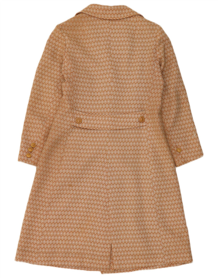 Vintage overfrakke til kvinder UK 10 Lille Beige Geometrisk
