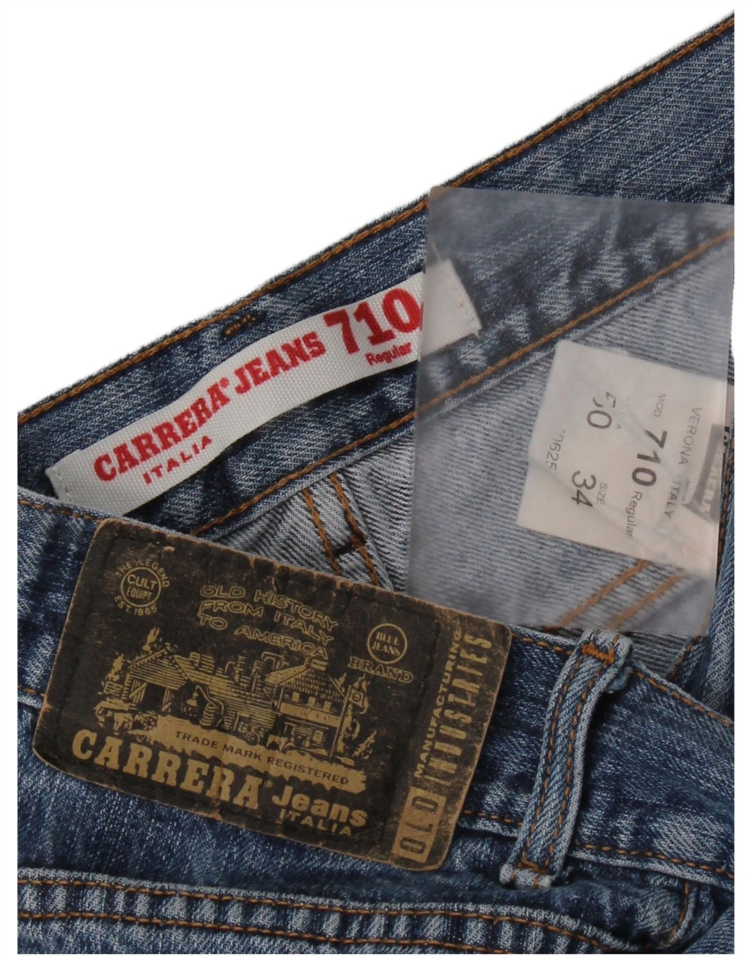 Carrera Herre 710 Regular Straight Jeans W34 L28 Blå Bomuld