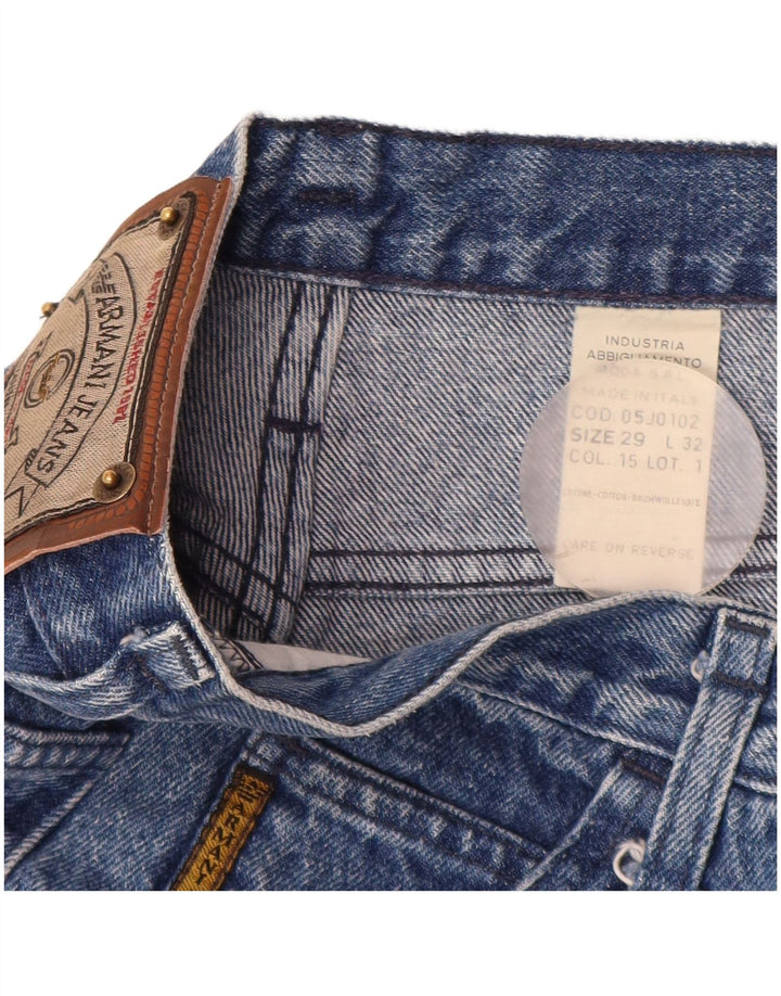 ARMANI højtaljede denimshorts til kvinder W29 mellemblå bomuld