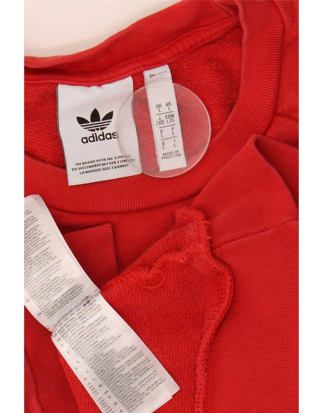 Adidas grafisk sweatshirt til mænd, stor rød bomuld