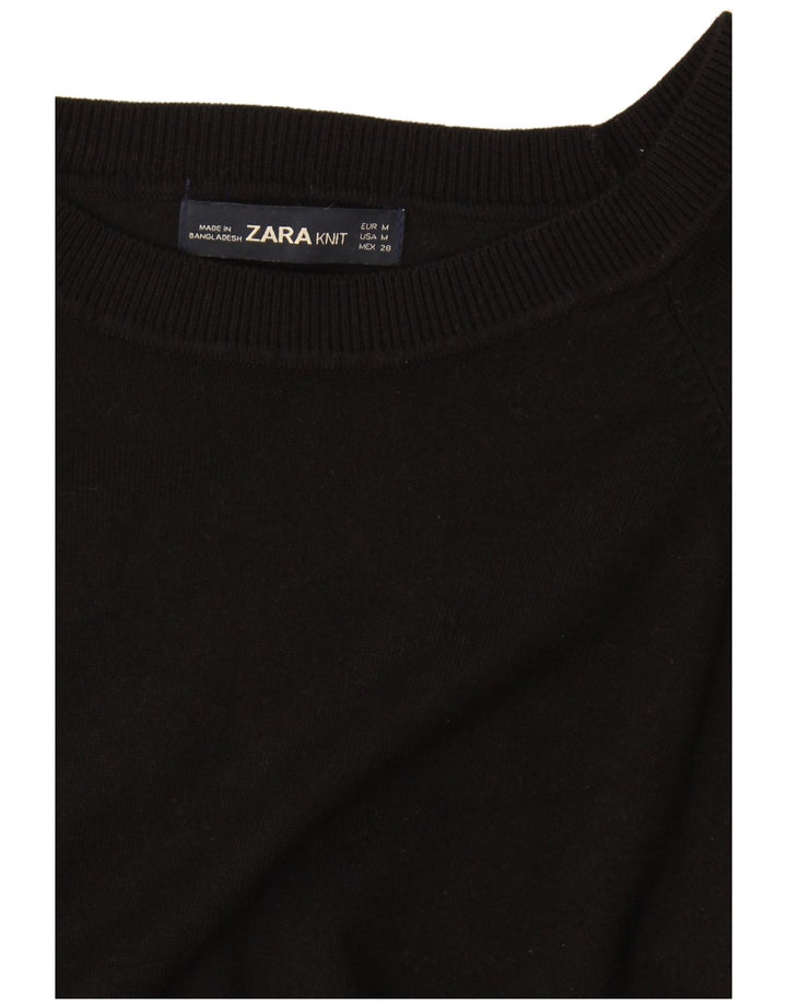 Zara Dame Oversized Boat Neck Jumper Sweater UK 14 Medium Black