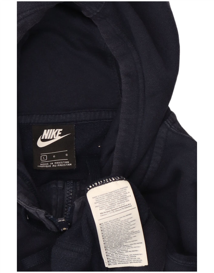 Nike hættetrøje med lynlås til mænd Stor marineblå bomuld