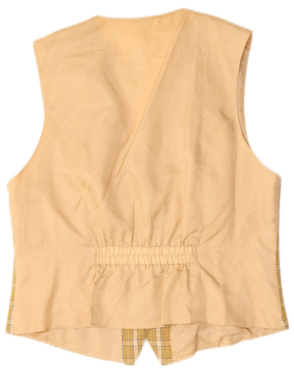 Vintage damevest UK 18 XL Beige ternet viskose