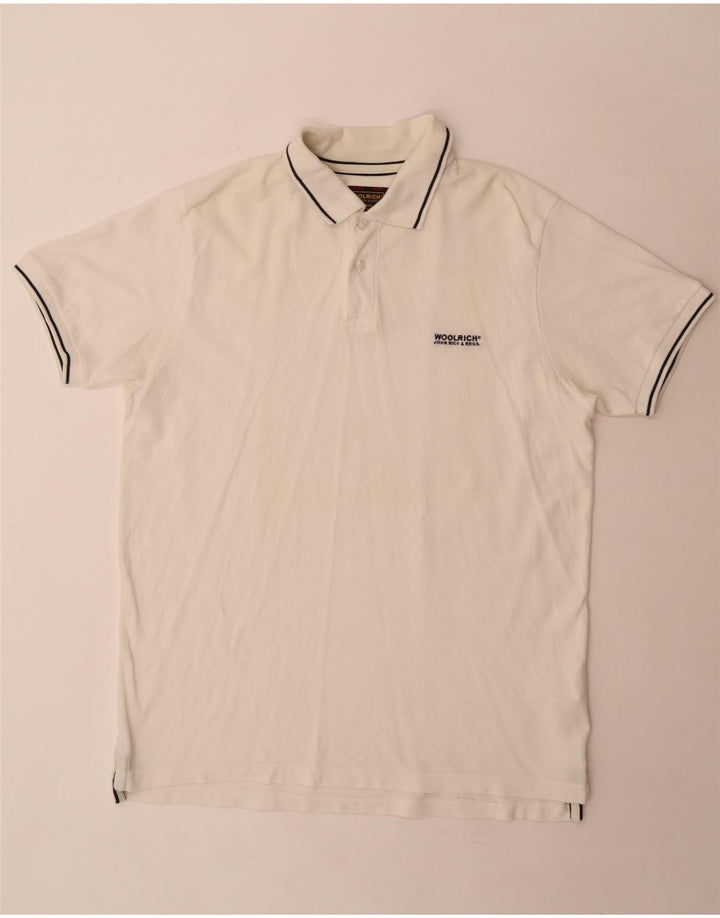 Woolrich herre poloshirt XL hvid bomuld