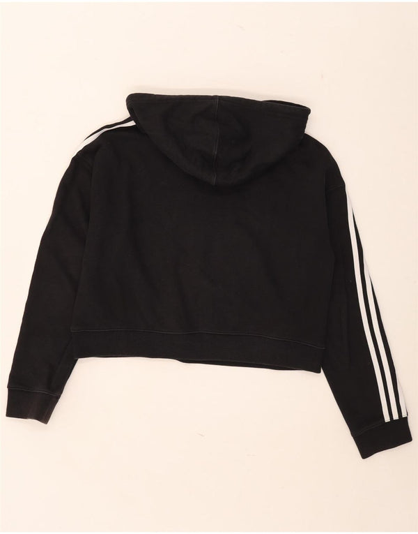 Adidas Womens Crop Oversized Sweatshirt Jumper UK 10 Small Black Bomuld