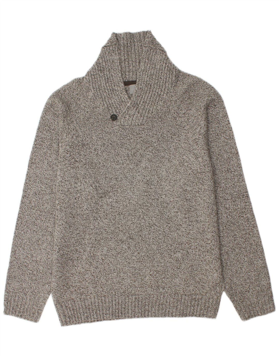 Marks & Spencer Herre Shawl Neck Jumper Sweater Medium Grey Flecked