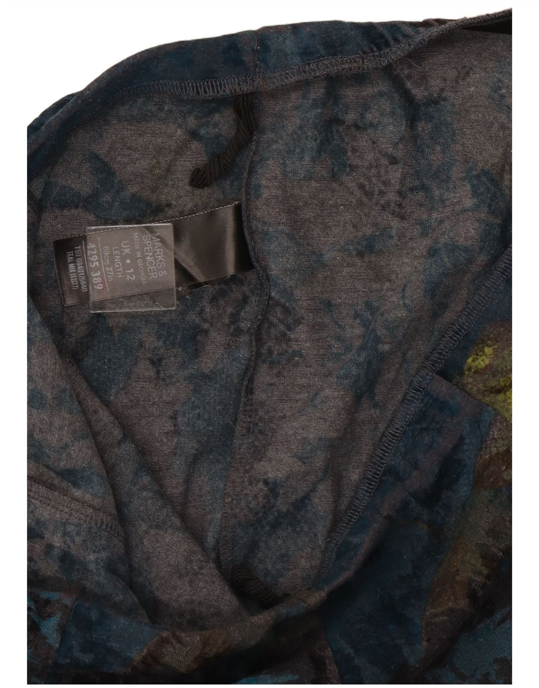 Marks & Spencer A-line nederdel til kvinder UK 12 Medium W30 Blue Floral Polyester