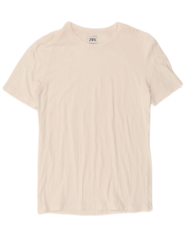 ZARA Mens Slim Fit T-Shirt Top Medium White