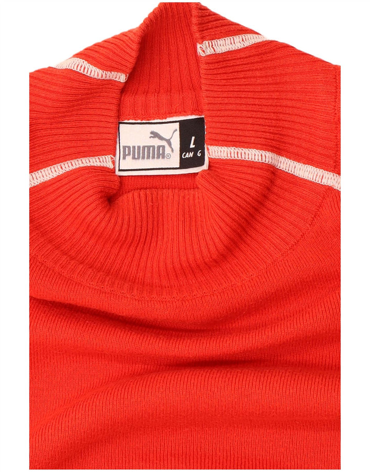 Puma Herre Turtle Neck Jumper Sweater Stor Rød Colourblock