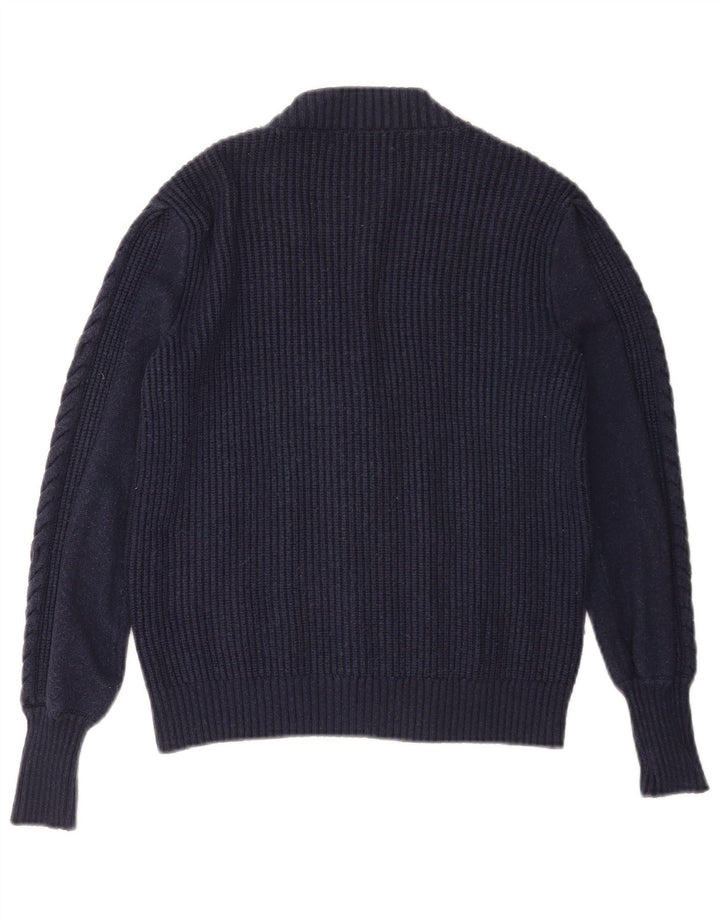 Marks & Spencer Dame Cardigan Sweater UK 10 Small Navy Blue Viscose