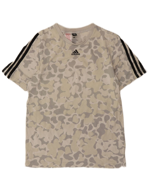 Adidas Boys T-Shirt Top 15-16 år Beige Camouflage Bomuld
