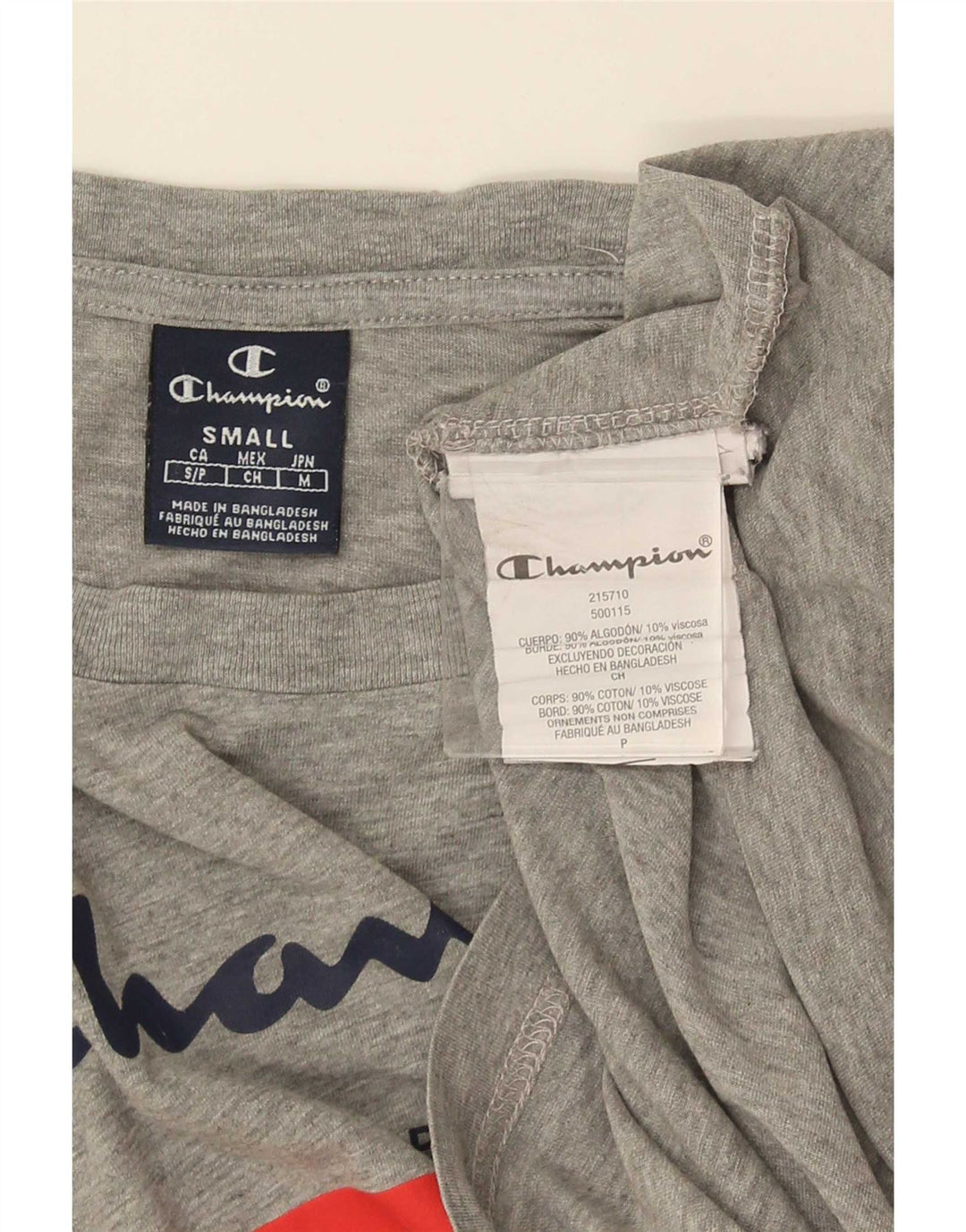 Champion Herre grafisk T-shirt Top Lille grå Flecked Bomuld