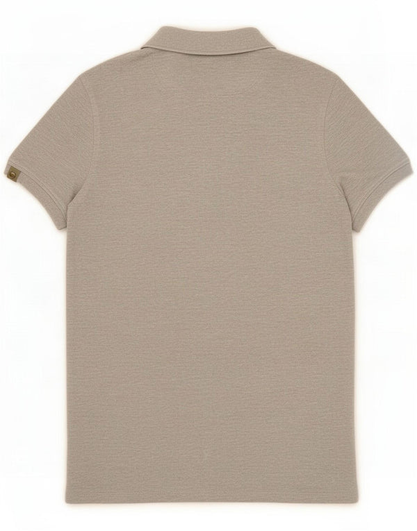 Diesel Mens Slim Fit Polo Shirt Small Grey Flecked Cotton