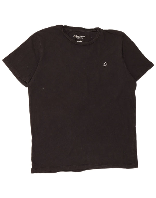 Jack & Jones Mens Regular Fit T-Shirt Top Small Black Cotton
