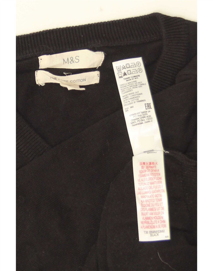 Marks & Spencer Herre V-hals sweater Medium Sort Bomuld
