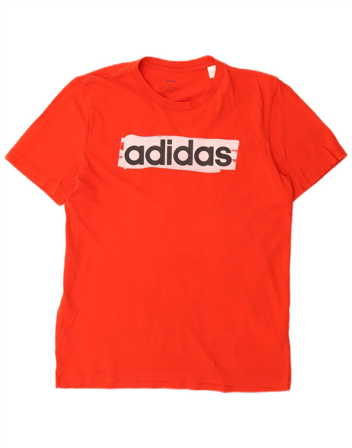 ADIDAS grafisk t-shirt til mænd, medium rød bomuld