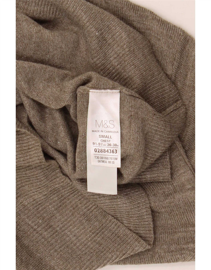 Marks & Spencer Herre V-hals sweater Small Beige Flecked Acryl