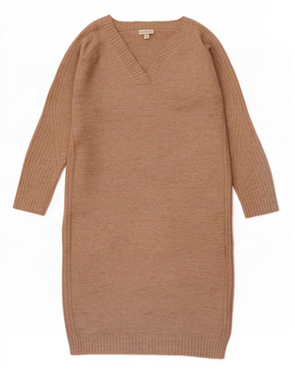 Oasis Womens Long Sleeve Oversized Jumper Dress UK 14 Medium Beige Acrylic