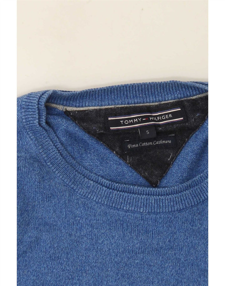 Tommy Hilfiger Herre sweater med rund hals, lille blå bomuld