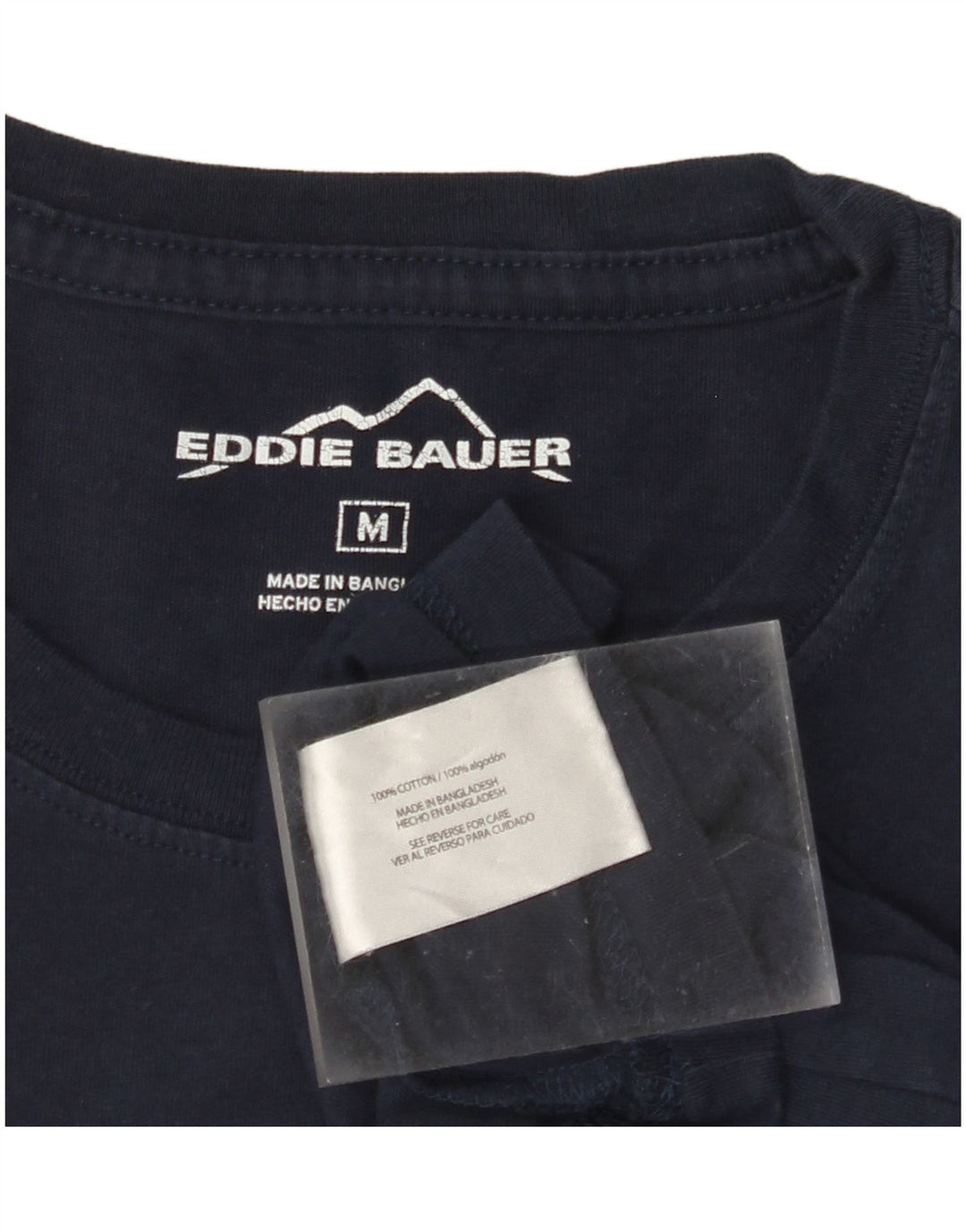 EDDIE BAUER Herre T-Shirt Top Medium Marineblå Bomuld