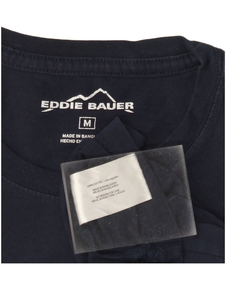 EDDIE BAUER Herre T-Shirt Top Medium Marineblå Bomuld