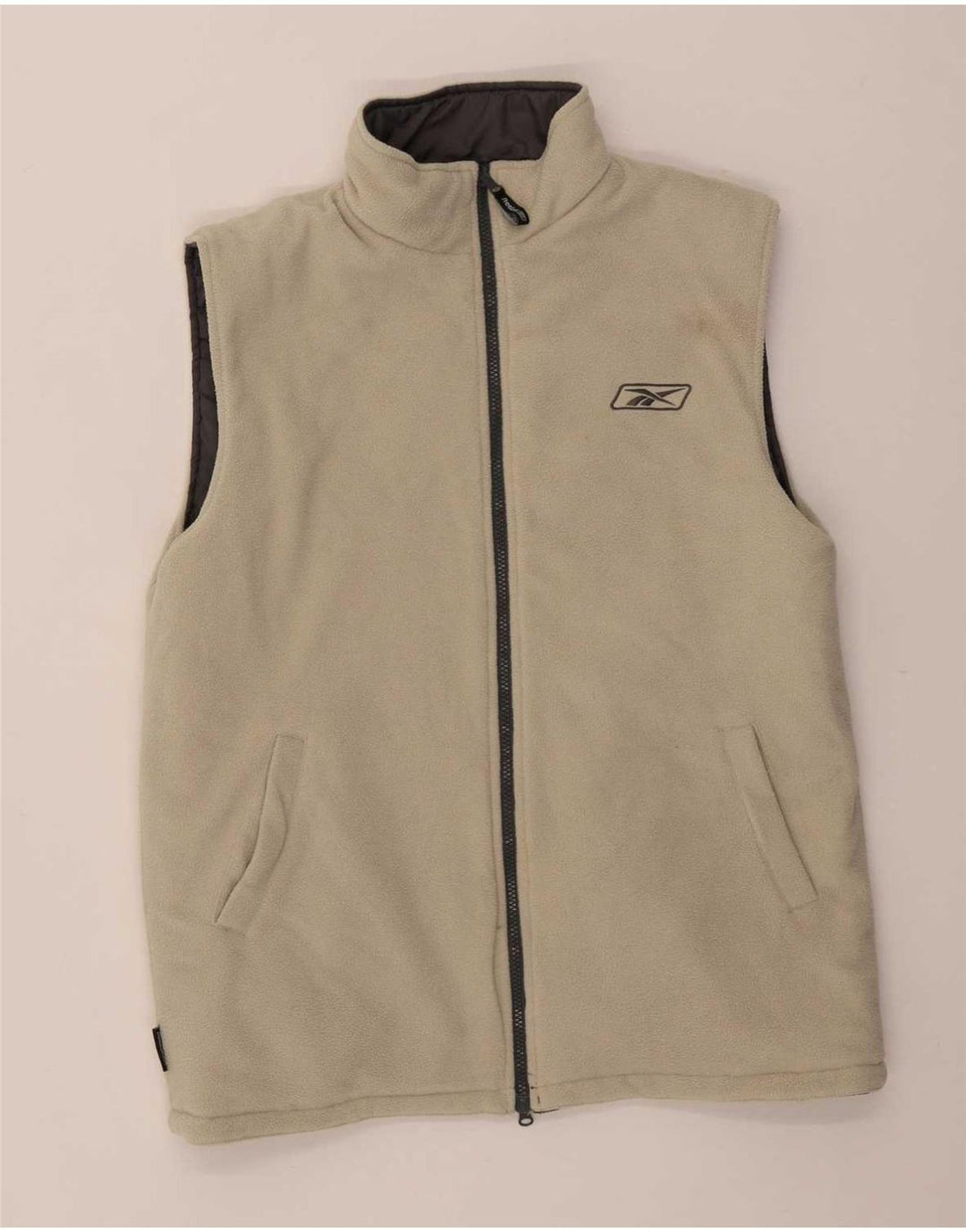 Reebok Womens Reversible Polstret Gilet UK 14 Large Grå